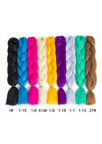 24inch Jumbo Braiding Synthetic Hair Extensions 1 Tone 100g High <em>Temperature</em> Fiber Crochet Braiding