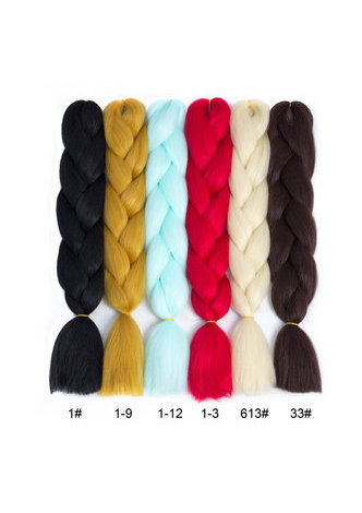 24inch Jumbo Braiding Synthetic Hair Extensions 1 Tone 100g High Temperature Fiber Crochet Braiding Hair 29 Colors