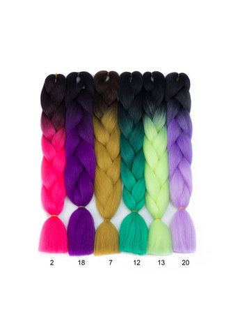 HairYouGo Ombre High Temperature Fiber Braiding Synthetic Crochet Jumbo Braids 24" 100g Rainbow Ombre Tone Color Braiding Hair