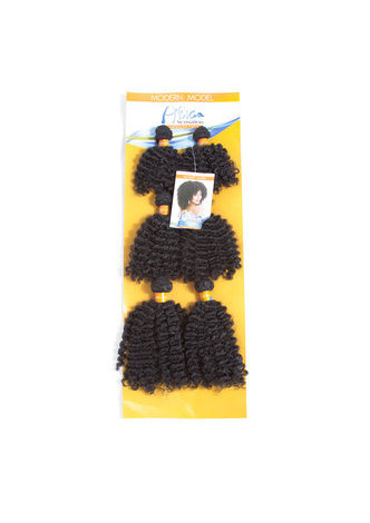   Synthetic Hair Weft 6pcs/lot 200g Jazz Wave Double Weft Weaving for Black Women 1B Color 5.5inch 7inch 9inch