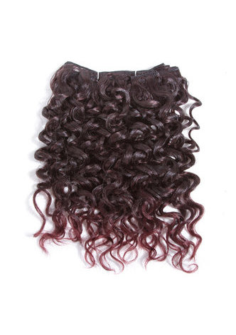 10 pouces Synthétique Cheveux Bouclés Armure 2 Pcs / Pack Moyen Court Cheveux Extensions T2 / 99J Kanekalon Ombre Cheveux 6 Couleurs