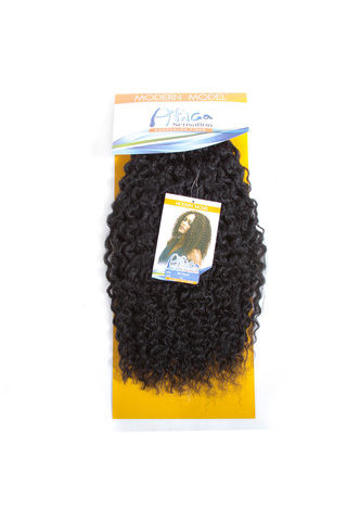 16inch Kanekalon Synthetic Hair Weaving 1pc Machine Double Weft Curly Hair Weave Bundles for Black Women 1B