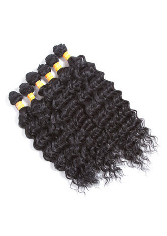 1B # Extensions de cheveux de vague de Rose synthétique 6pcs / Pack Wane de fibre Wane de Kanekalon pour les femmes noires tissage de 14-18 pouces