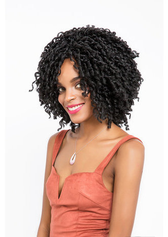  1B# Soft Dread Lock Synthetic Hair Extensions 15 Roots Kanekalon Low Temperature Fiber Curly Crochet Braids 13.5 Inch