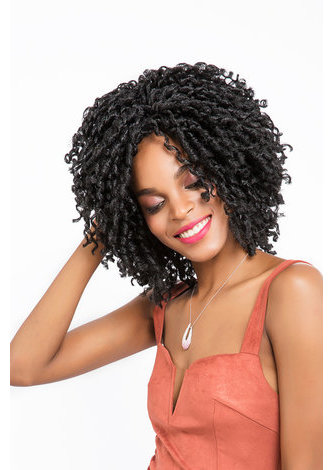  1B# Soft Dread Lock Synthetic Hair Extensions 15 Roots Kanekalon Low Temperature Fiber Curly Crochet Braids 13.5 Inch