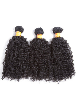  1B# Synthetic Curly Hair Extensions 9.5inch 6Pcs/Pack Kanekalon Hair Wave Bundles Deals Machine Sewed Double Weft