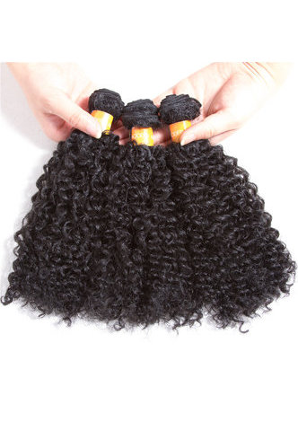  1B# Synthetic Curly Hair Extensions 9.5inch 6Pcs/Pack Kanekalon Hair Wave Bundles Deals Machine Sewed Double Weft