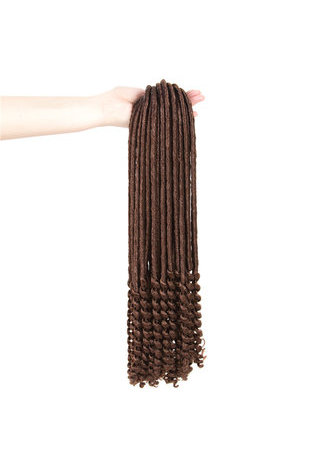 Curly Faux Locs Cheveux 24 racines / paquet 18 pouce Kanekalon Basse Température 120g 30 # Synthétique Crochet Tresses Cheveux Bundles