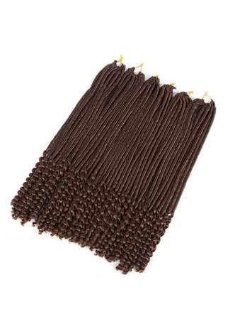  Curly Faux Locs Hair 24roots/pack 18 inch Kanekalon Low Temperature 120g 30# Synthetic Crochet Braids Hair Bundles