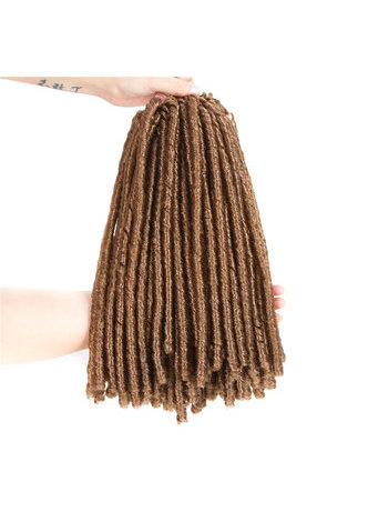  Pure Color 27# Soft Dread Lock Hair 15roots/pack 75g Kanekalon Low Temperature Synthetic Curly Crochet Braiding Hair
