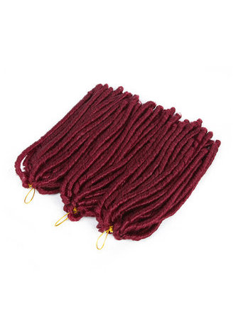  Pure Color 99J# Soft Dread Lock Hair 15roots/pack 75g Kanekalon Low Temperature Synthetic Curly Crochet Braids Hair