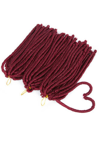  Pure Color 99J# Soft Dread Lock Hair 15roots/pack 75g Kanekalon Low Temperature Synthetic Curly Crochet Braids Hair