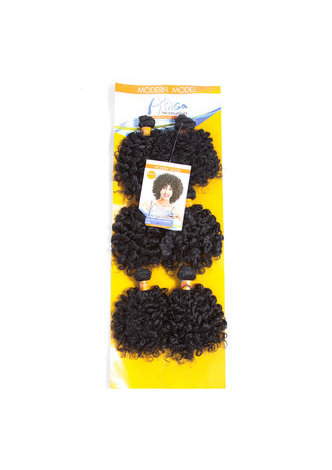  Short Curly Synthetic Hair Extensions #1 6pcs/Pack Kanekalon Fiber Weave For Black Women 6 inch Hair Weaving
