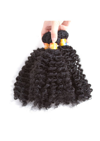 Synthétique Cheveux Trame 6 pcs / lot 200g Jazz Vague Double Trame de Tissage pour les Femmes Noires 1B Couleur 5.5 pouces 7 pouces 9 pouces