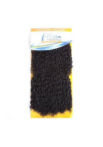  Synthétique Courte Cheveux Bouclés Armure 7.5 pouces 100g Kanekalon Cheveux Extensions Bundles Offres 1 # Pour Noir Femmes 2 pcs / Paquet