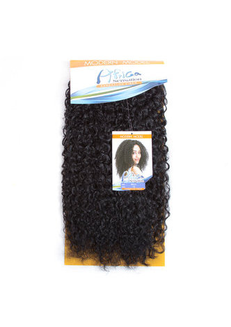  Synthetic Curly Hair Bundle Deal 14inch 1Pcs Medium Long Hair Wave 1B# Double Weft 120g Kanekalon Hair