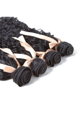  Synthetic Curly Hair Weave 15-18inch 4pcs/Package 200g Kanekalon Hair Extensions Bundles Deals 1# for Black Women
