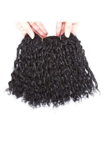 Synthetic Short Curly Hair Weave 7.5inch 100g Kanekalon Hair Extensions Bundles Deals 1# For Black Women 2pcs/Package