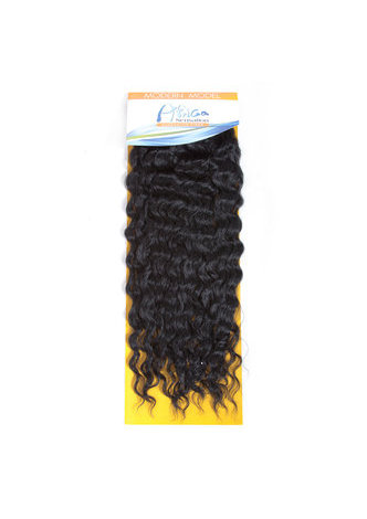 synthétique extensions de cheveux bouclés 22 pouces 1pc / paquet Kanekalon cheveux vague 1 # noir double trame 120g de cheveux