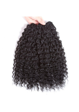 HairYouGo 16inch Kanekalon Synthetic Hair Weaving 1pc Machine Double Weft Curly Hair <em>Weave</em> Bundles
