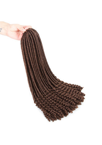 HairYouGo Curly Faux Locs Hair 24roots/pack 18 inch Kanekalon Low Temperature 120g 30# Synthetic Crochet Braids Hair Bundles