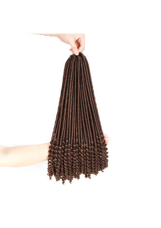 HairYouGo Curly Faux Locs Hair 24roots/pack 18inch Kanekalon Low Temperature 120g Synthetic Hair Crochet Curly Braids 30#,1B#