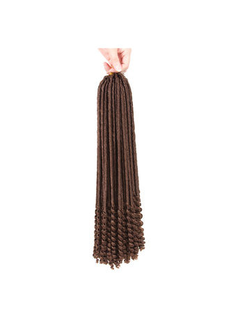 HairYouGo Faux Locs Curly Crochet Braid Hair 30# Kanekalon Low Temperature Fiber 18inch Synthetic Braiding Hair Extensions 5pcs