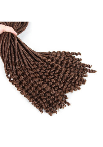 HairYouGo Faux Locs Curly Crochet Braid Hair 30# Kanekalon Low Temperature Fiber 18inch Synthetic Braiding Hair Extensions 5pcs