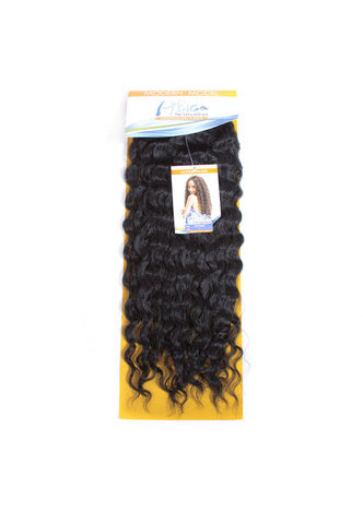 HairYouGo Synthetic Curly Hair Extensions 22inch 1Pc/Pac Kanekalon Hair Wave 1# Black Double Weft 120g Hair Bundles