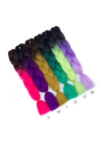   Ombre High Temperature Fiber Braiding Synthetic Crochet Jumbo Braids 24inch 100g Rainbow Ombre Tone Color Braiding Hair