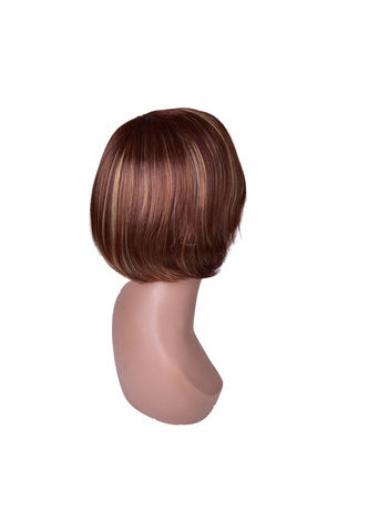 10 courtes perruques droites pour les femmes Bobo cheveux brun Ombre perruque synthétique avec des points culminants blonds haute température Fiber