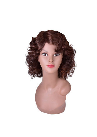 12 pouces haute température fibre courte perruque bouclée 1 pc femmes perruque en vente