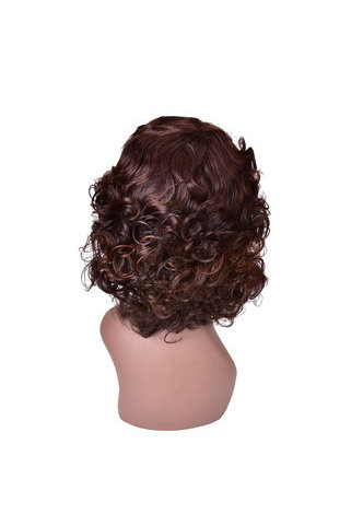 12 pouces haute température fibre courte perruque bouclée 1 pc femmes perruque en vente