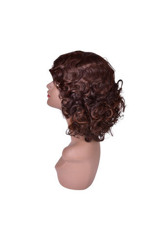 12 pouces haute température fibre courte perruque bouclée 1 pc femmes perruque en vente
