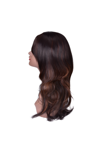  22 pouces Haute Température Fibre Long Wavy Synthétique Perruque 1 pc Noir 1B # Cos Cosplay Parti Perruque 0047A