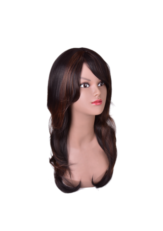  22inch High Temperature Fiber Long Wavy Synthetic Wig 1pc Black 1B# Cos Cosplay Party Wig 0047A