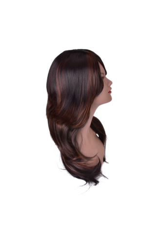  22inch High Temperature Fiber Long Wavy Synthetic Wig 1pc Black 1B# Cos Cosplay Party Wig 0047A