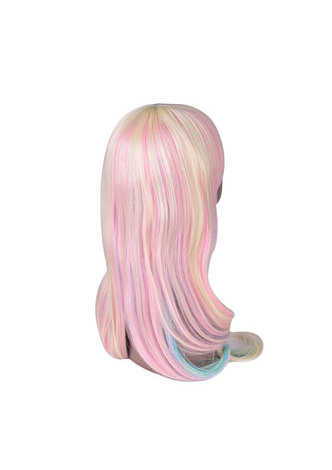 27.6inch Long Straight Colorful Rainbow High Temperature Fiber Synthetic Wigs 1pc Cosplay Wig Heat Resistant