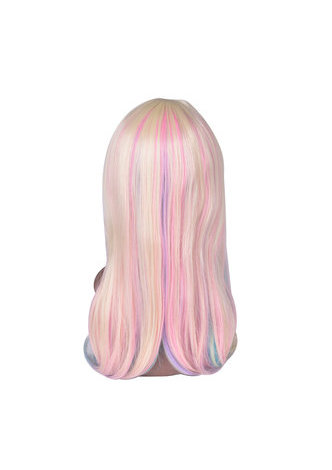  27.6inch Long Straight Colorful Rainbow High Temperature Fiber Synthetic Wigs 1pc Cosplay Wig Heat Resistant