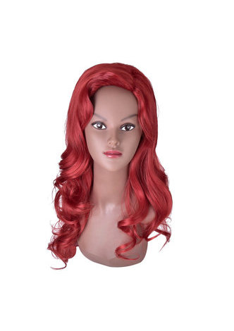 28 pouces Haute Température Fiber Perruque 1 pc Rouge Long Wavy Femmes Perruque Synthétique Cos Cosplay Parti Perruque 2045