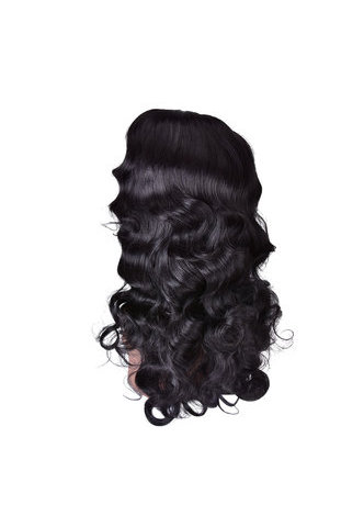  28inch High Temperature Fiber Wig 1pc 300g 1B Natural Black Long Wavy Women Synthetic Cosplay Wig 3163