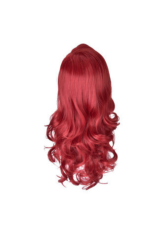  28inch High Temperature Fiber Wig 1pc Red Long Wavy Women Synthetic Wig Cos Cosplay Party Wig 2045