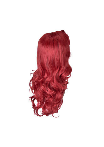  28inch High Temperature Fiber Wig 1pc Red Long Wavy Women Synthetic Wig Cos Cosplay Party Wig 2045