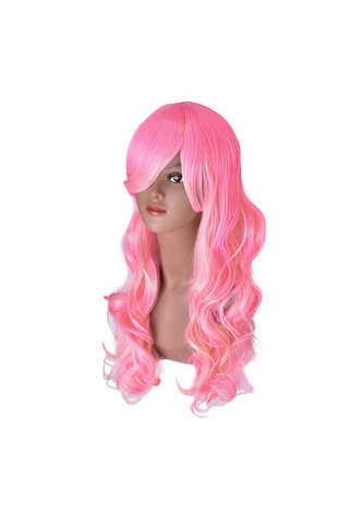  28nch Halloween Wig Synthetic Hair Long Wavy Cosplay Wigs Pink Blonde Women Party Wig 1021A