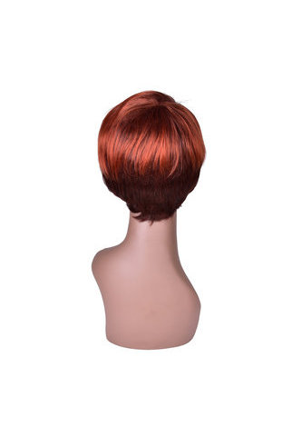  5.1inch Synthetic Wigs for Women Red Burgundy Short Straight Wig 100% High Temperature Fiber Full Wig