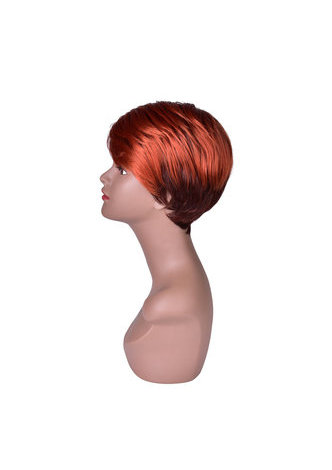  5.1inch Synthetic Wigs for Women Red Burgundy Short Straight Wig 100% High Temperature Fiber Full Wig