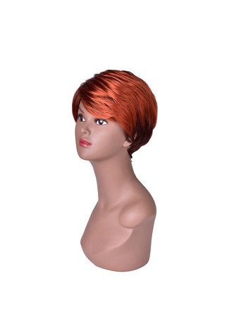  5.1inch Synthetic Wigs for Women Red Burgundy Short Straight Wig 100% High Temperature Fiber Full Wig