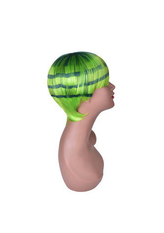 5inch Short Straight Cute Wig Light Green Watermelon Style Hair Piece Synthetic Full Cosplay Wig Kids Wig