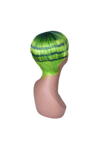 5inch Short Straight Cute Wig Light Green Watermelon Style Hair Piece Synthetic Full Cosplay Wig Kids Wig
