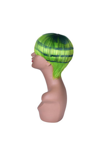 5inch Short Straight Cute Wig Light Green Watermelon Style Hair Piece Synthetic Full Cosplay Wig Kids Wig